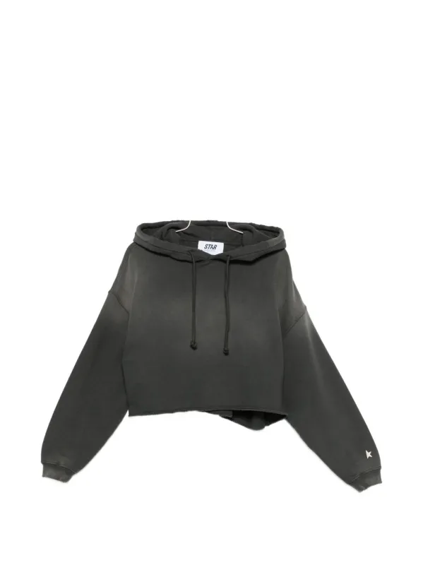 Cotton Cropped Hoodie made by Golden Goose