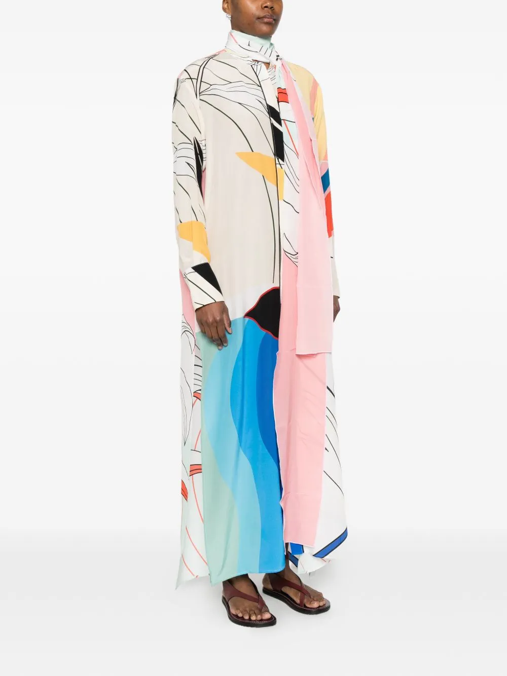 Printed Silk Dress sold by Wanan Luxury product image thumbnail 3