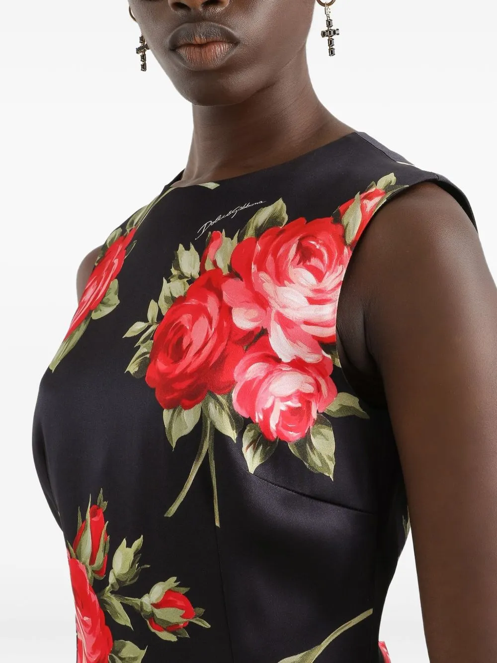 Roses Bouquet Print Midi Dress sold by Wanan Luxury product image thumbnail 3
