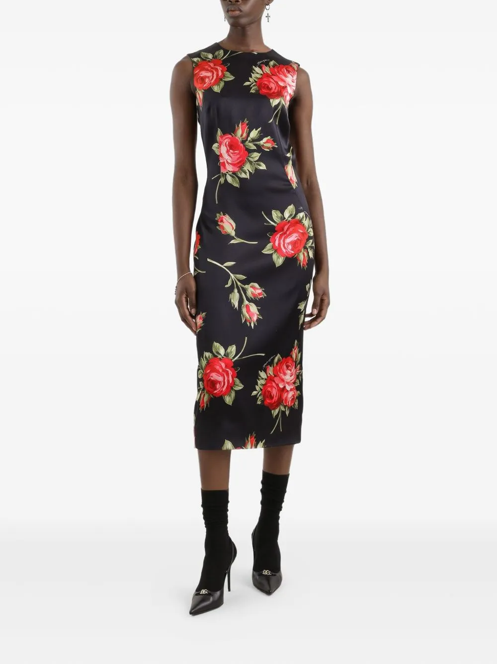 Roses Bouquet Print Midi Dress sold by Wanan Luxury product image thumbnail 4