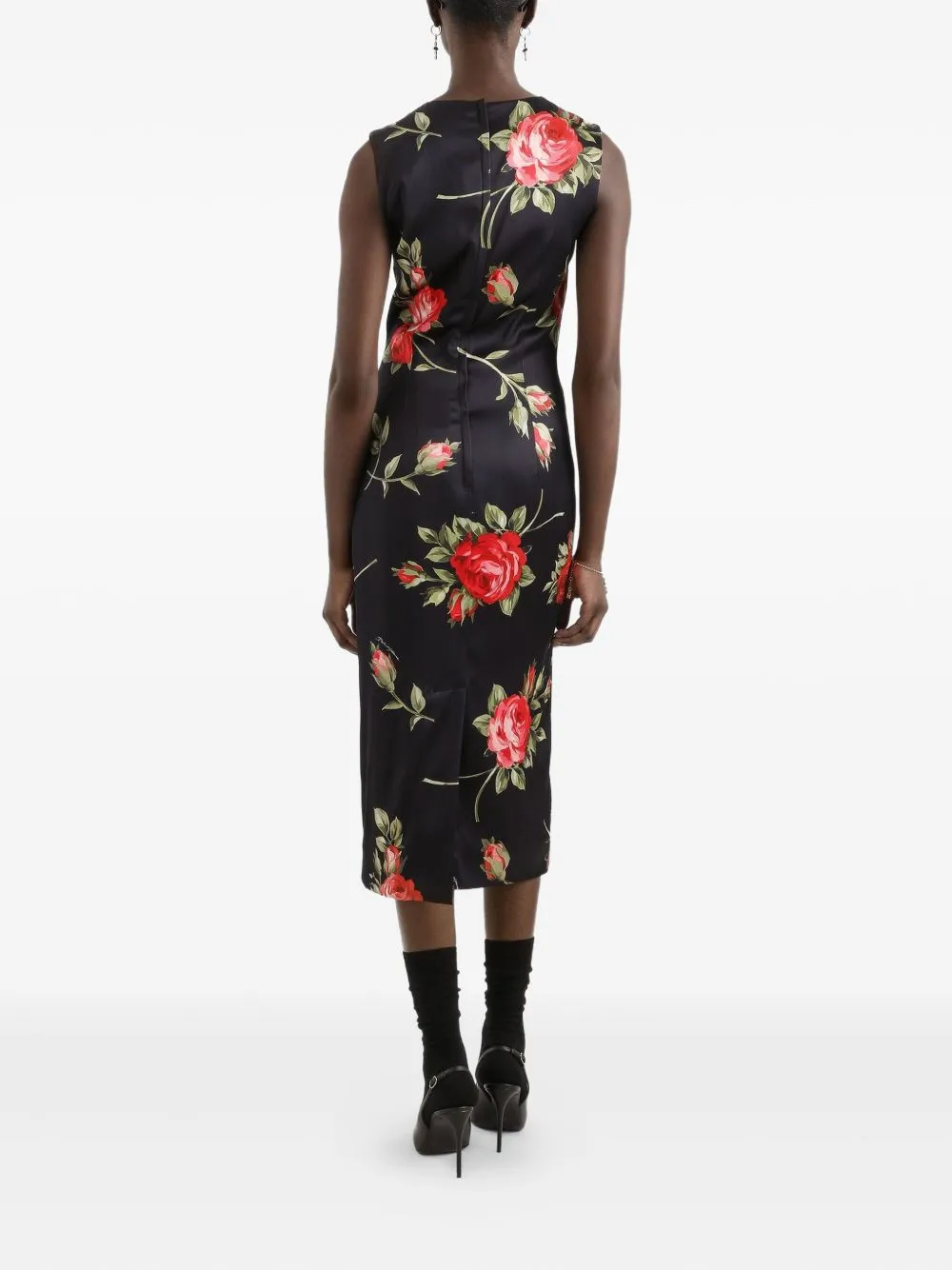 Roses Bouquet Print Midi Dress sold by Wanan Luxury product image thumbnail 5