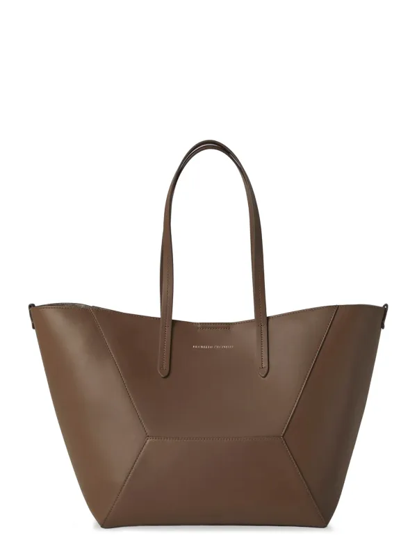 Bc Duo Hammered Leather Handbag made by Brunello Cucinelli