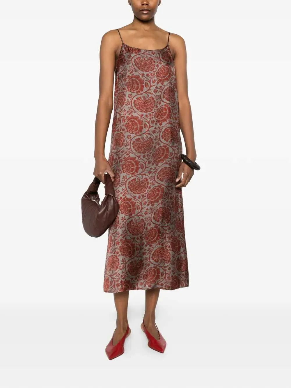Floral Print Midi Dress sold by Wanan Luxury product image thumbnail 2