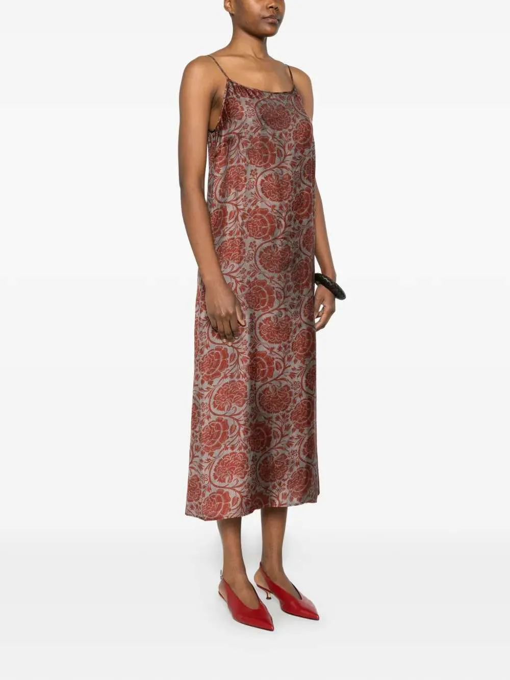 Floral Print Midi Dress sold by Wanan Luxury product image thumbnail 3