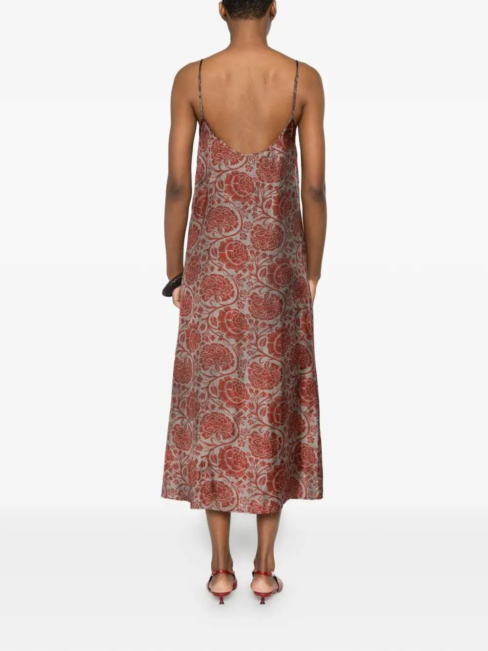 Floral Print Midi Dress sold by Wanan Luxury product image thumbnail 4