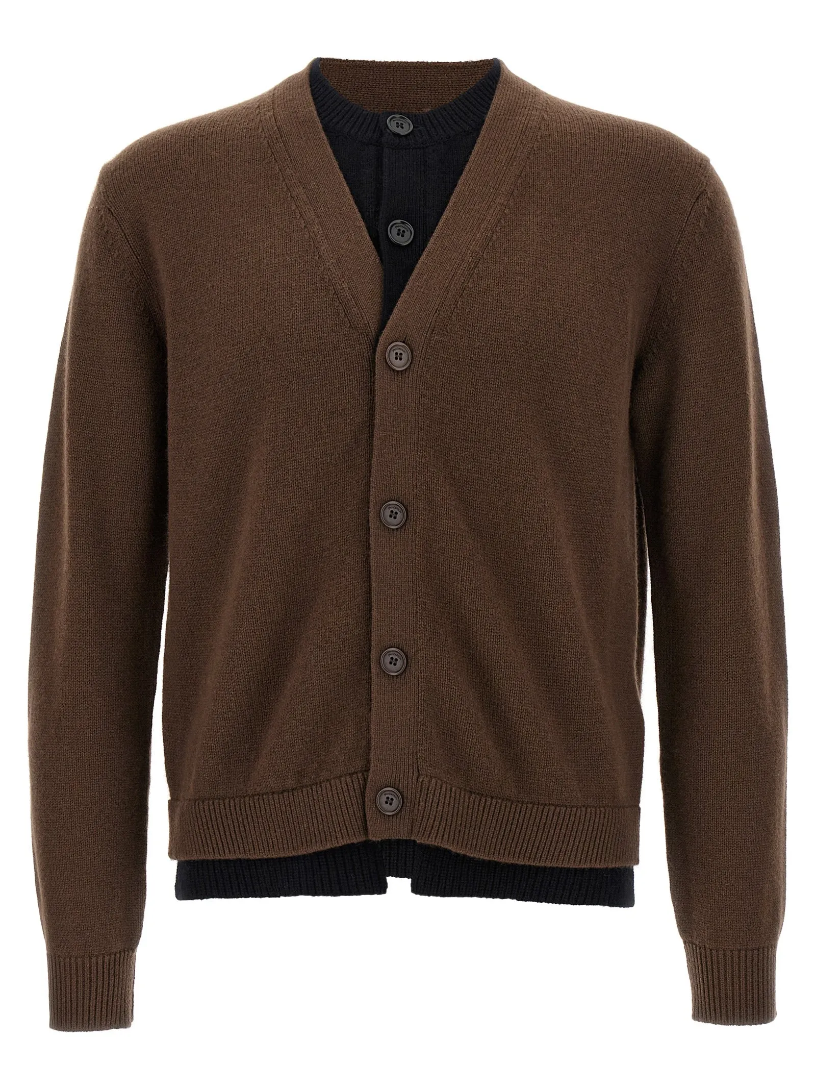 Contrast Layered Sweaters And Cardigans Brown sold by Wanan Luxury