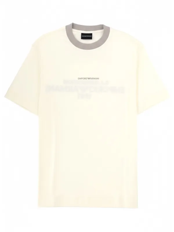 T-Shirt With Logo And Embroidery made by Emporio Armani