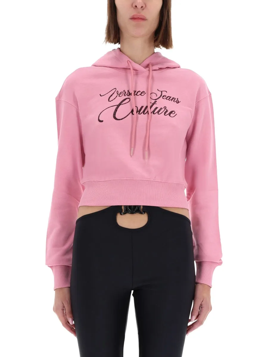 Cropped Sweatshirt With Logo sold by Wanan Luxury