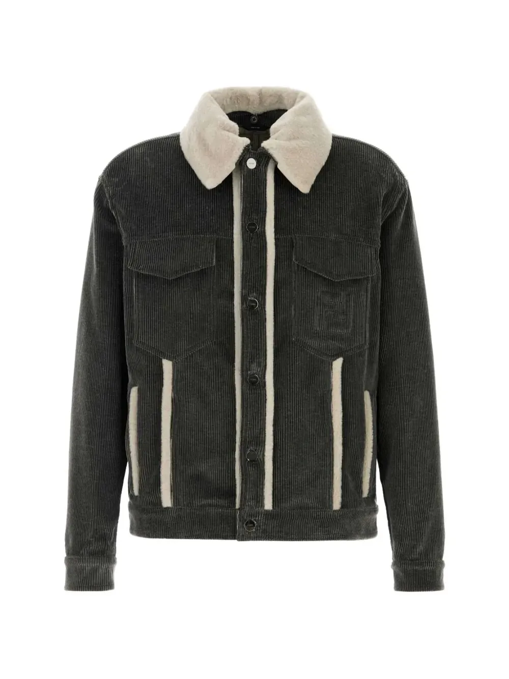 Faded Stonewash Treatment Corduroy Blouson With Sheepskin Trim Removable Collar sold by Wanan Luxury