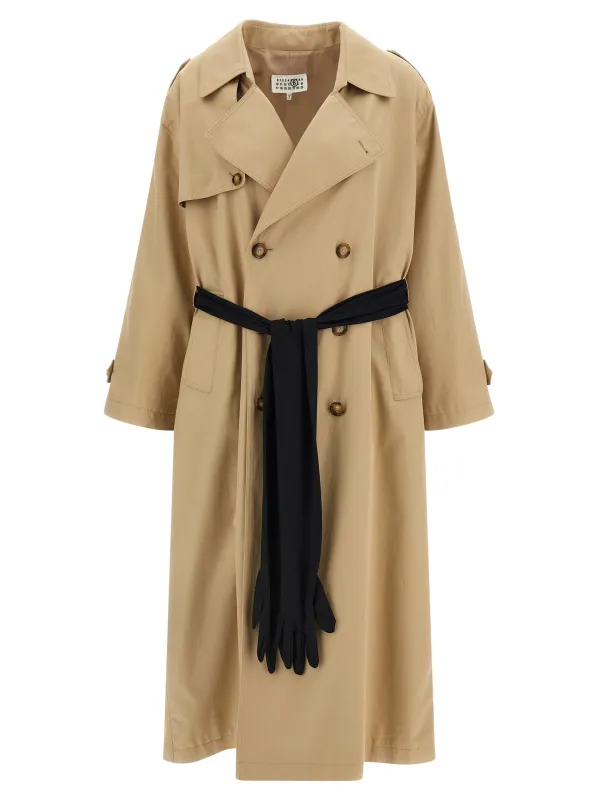 Trench Coat With Gloves Coats And Trench Coats Beige sold by Wanan Luxury