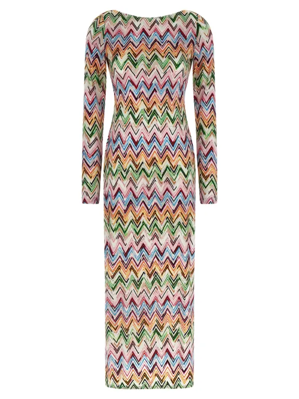 Zig Zag Lace Dress Dresses Multicolor sold by Wanan Luxury