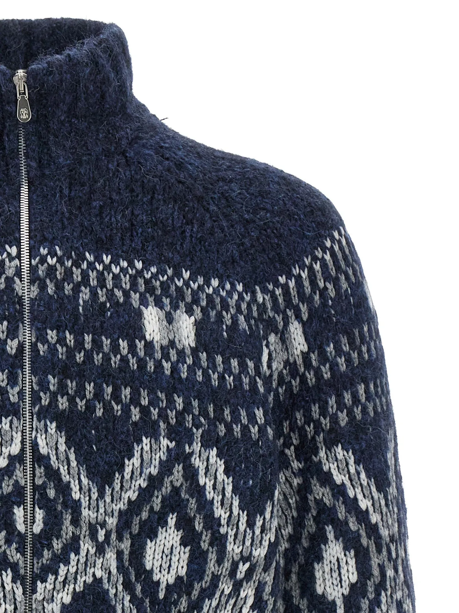 Geometric Jacquard Sweaters And Cardigans Blue sold by Wanan Luxury product image thumbnail 3