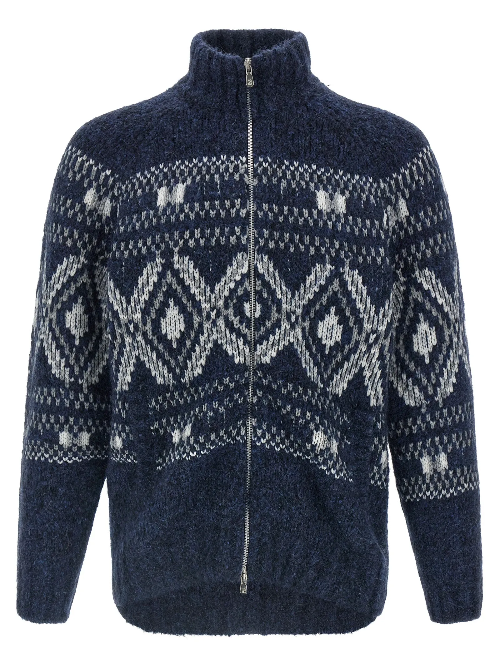 Geometric Jacquard Sweaters And Cardigans Blue sold by Wanan Luxury