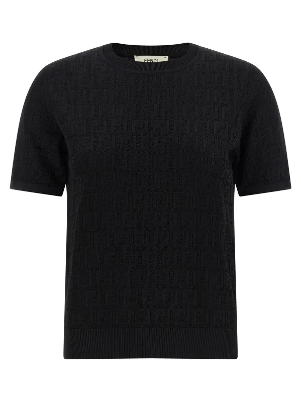 Ff Intarsia Sweater Sweaters And Cardigans Black sold by Wanan Luxury