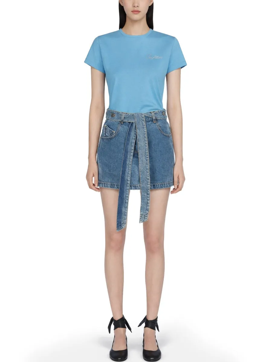 Denim Skirt With Belt sold by Wanan Luxury product image thumbnail 2