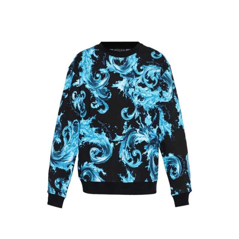 Sweatshirts Black, Blue made by Versace