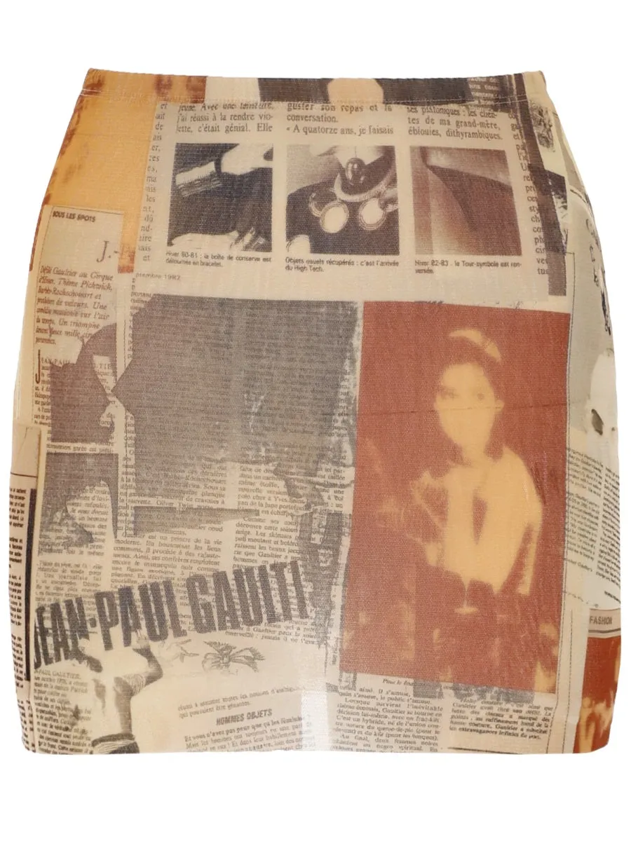 Mini Skirt With "Journal" Print sold by Wanan Luxury