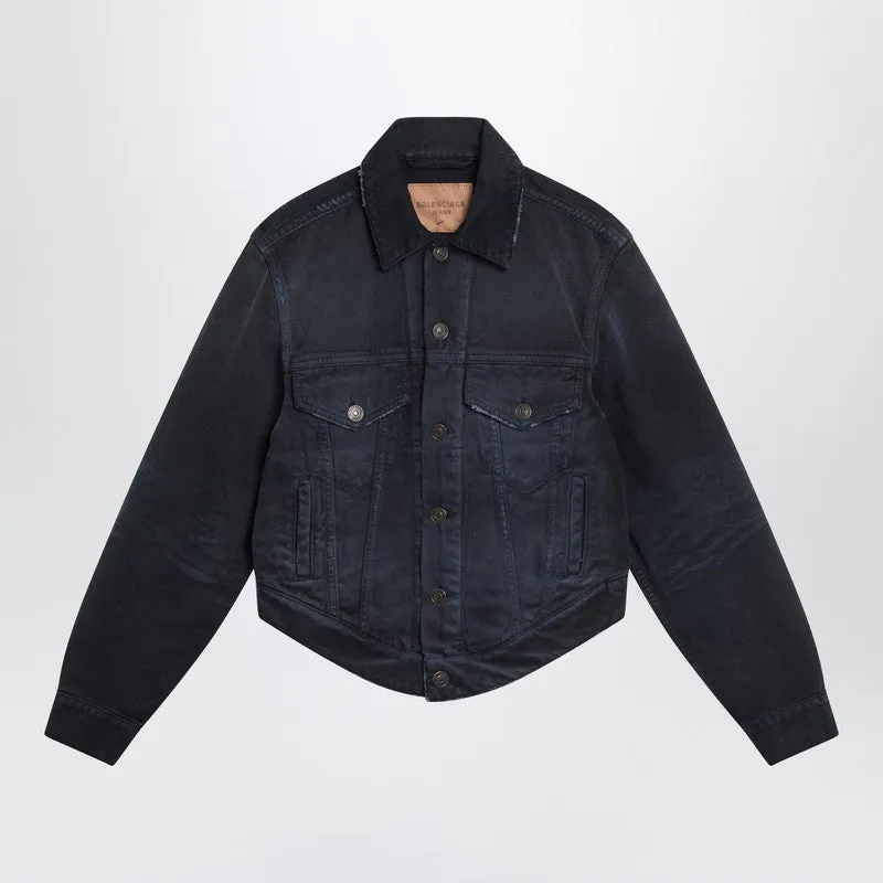 Navy Blue Jacket With Curved Waist sold by Wanan Luxury