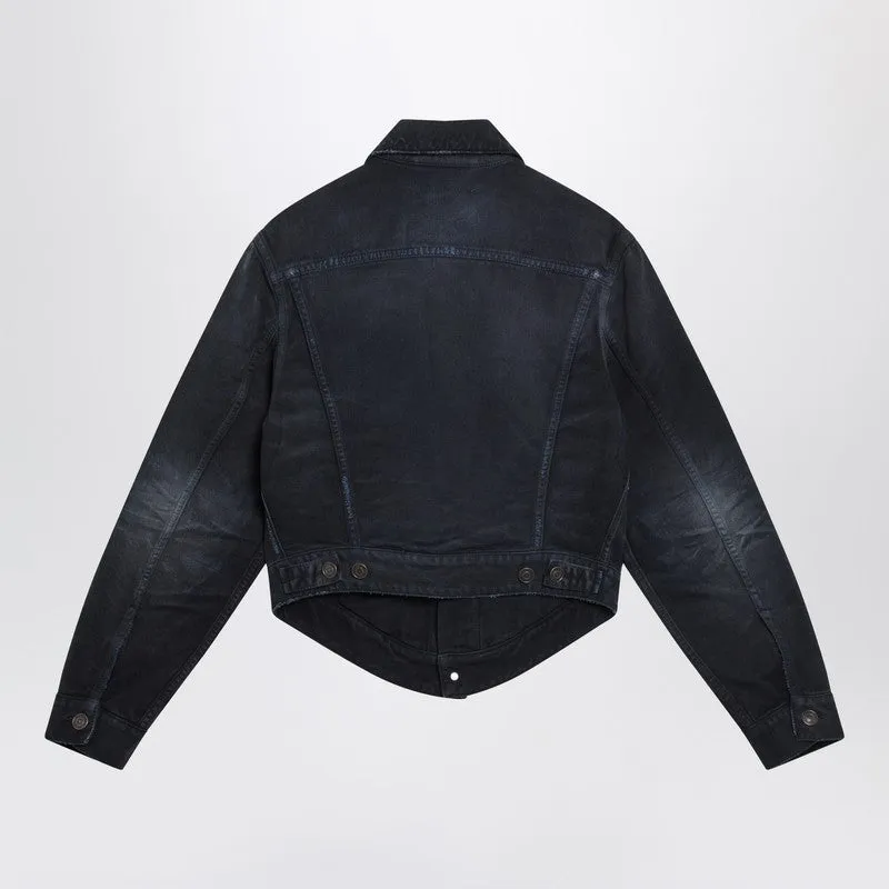 Navy Blue Jacket With Curved Waist sold by Wanan Luxury product image thumbnail 2