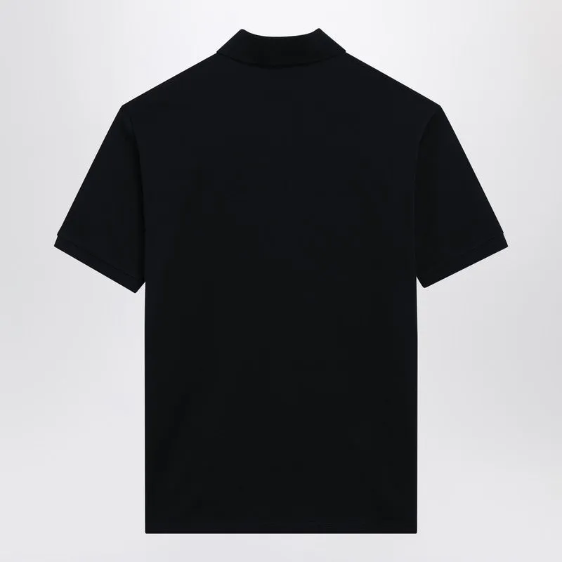 Midnight Blue Stretch Cotton Piqué Polo Shirt sold by Wanan Luxury product image thumbnail 2