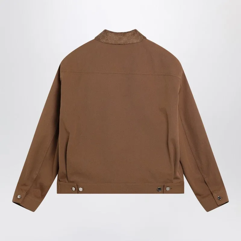 Camel Zip-Up Jacket With Gg Details sold by Wanan Luxury product image thumbnail 2