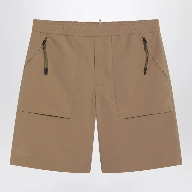 Beige Technical Froissé Bermuda Shorts sold by Wanan Luxury