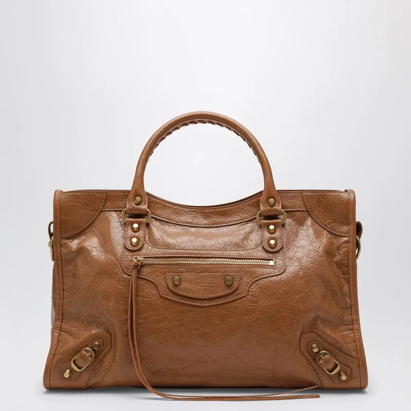Le City Medium Bag In Camel/Antique Gold sold by Wanan Luxury