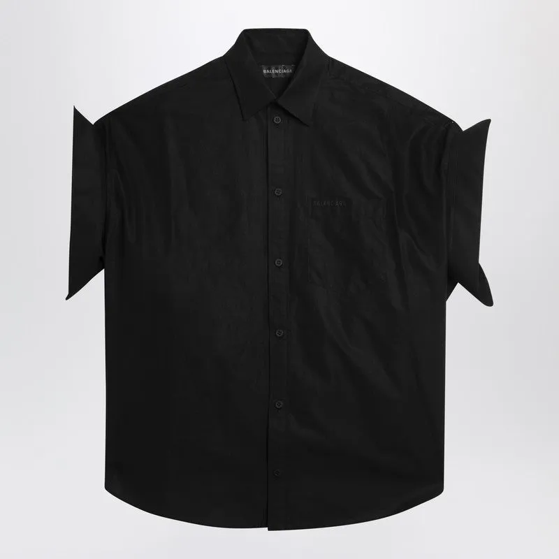 Black Shirt With Turn-Up Sleeves sold by Wanan Luxury