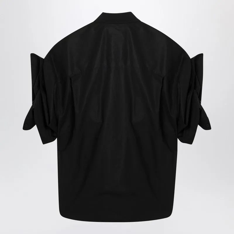Black Shirt With Turn-Up Sleeves sold by Wanan Luxury product image thumbnail 2