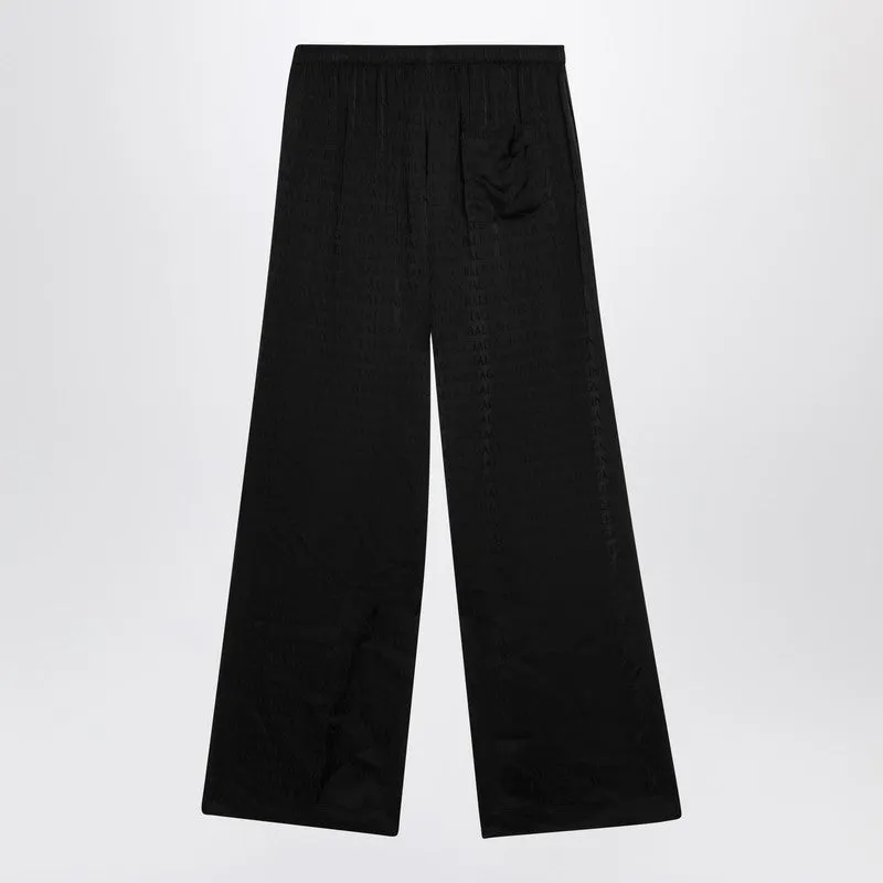 Black Pajama-Style Trousers With Jacquard Logos sold by Wanan Luxury product image thumbnail 2
