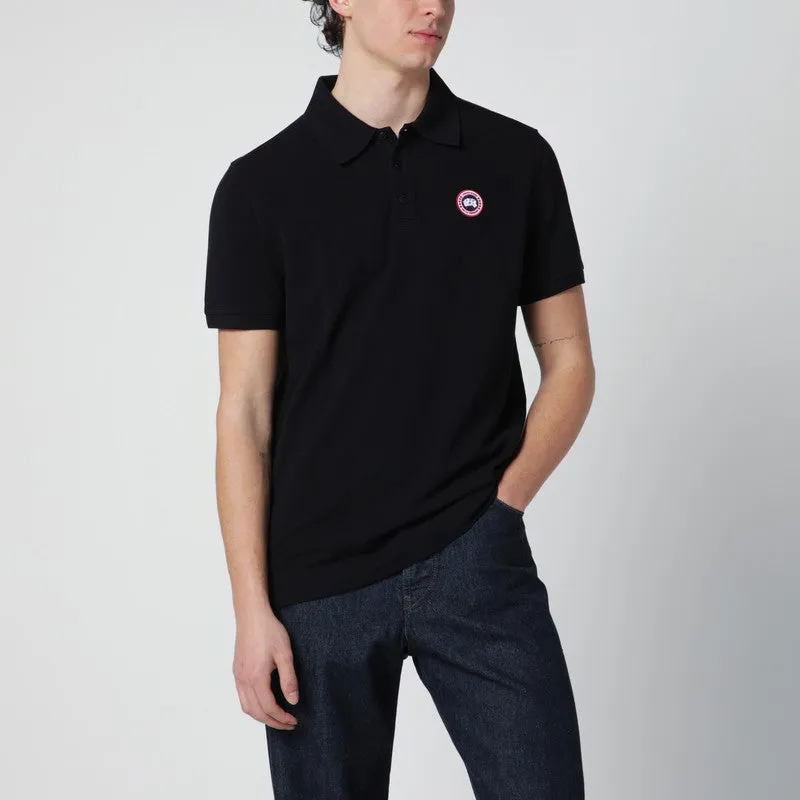 Black Polo Shirt With Logo Patch sold by Wanan Luxury