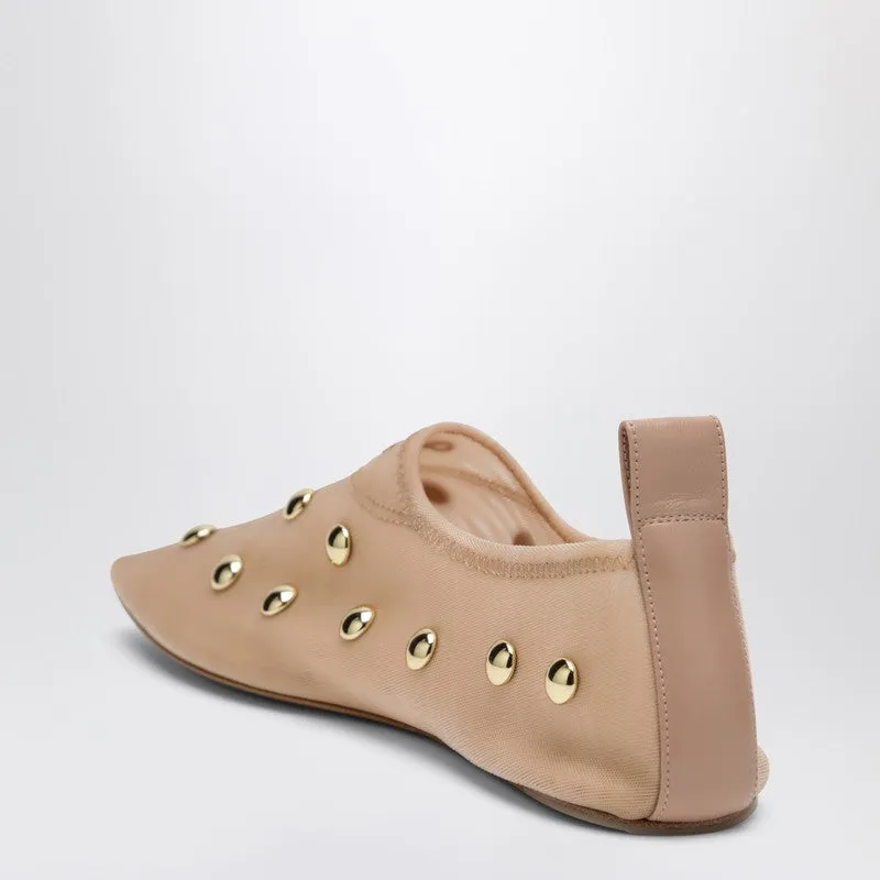 Rita Blushy Beige Ballet Flats In Transparent Mesh sold by Wanan Luxury product image thumbnail 2