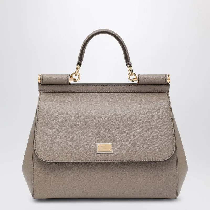 Large Mud Colour Sicily Hand Bag made by Dolce & Gabanna