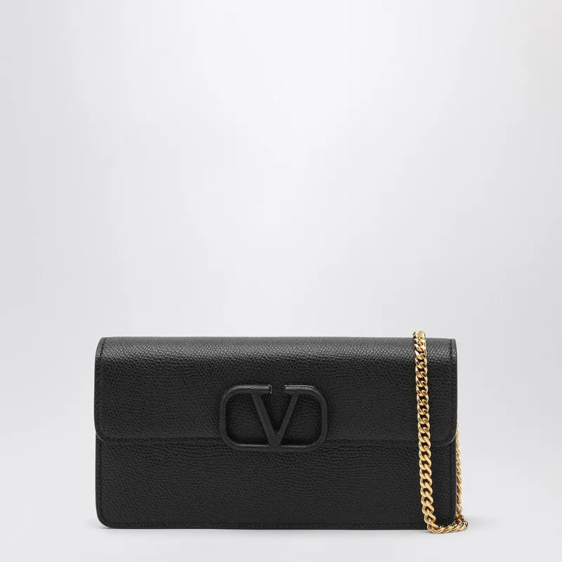 Vlogo Chain Wallet In Black Leather sold by Wanan Luxury