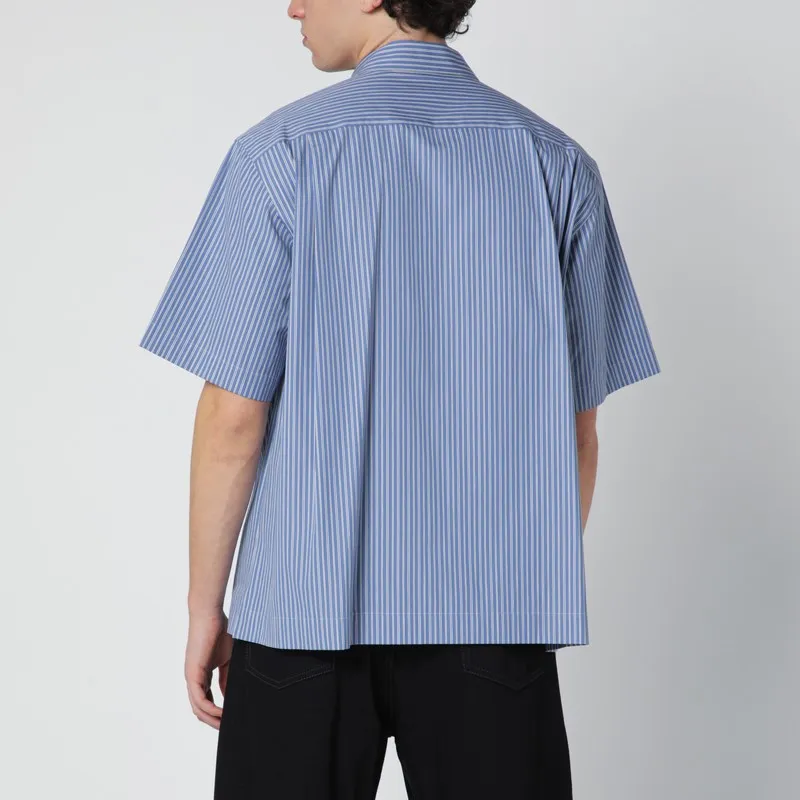 Light Blue Striped Cotton Shirt sold by Wanan Luxury product image thumbnail 2
