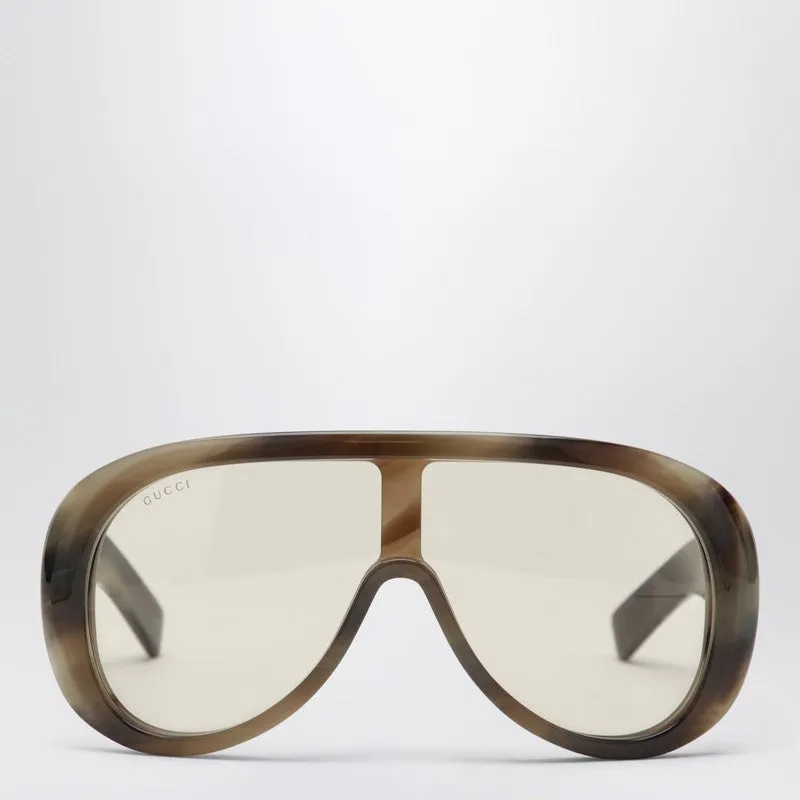 Light Brown Tortoiseshell Rectangular Sunglasses sold by Wanan Luxury
