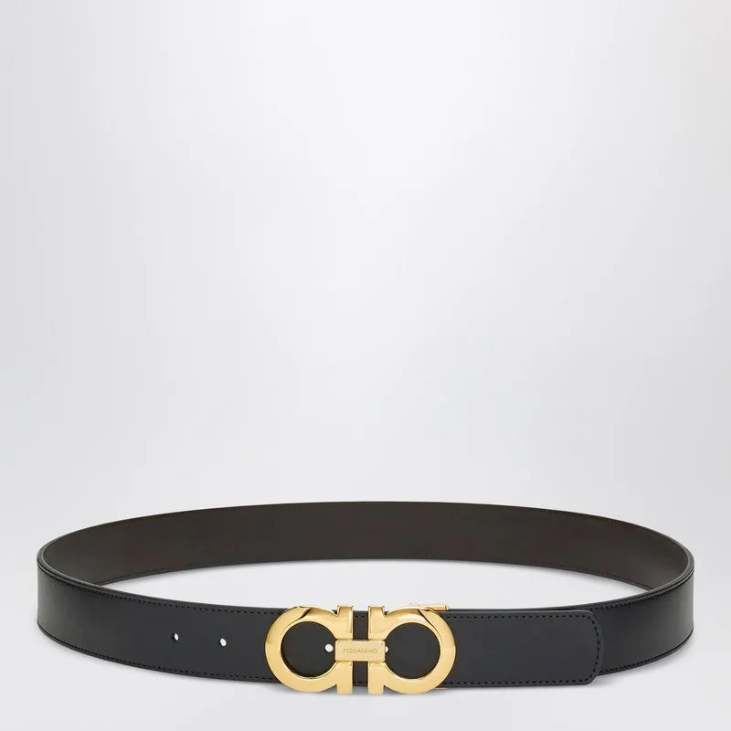 Reversible And Adjustable Gancini Belt Black/Hickory sold by Wanan Luxury