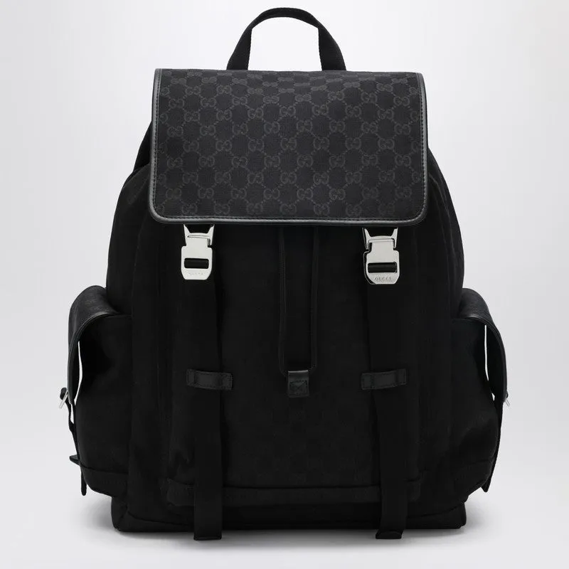 Large Black Gg Fabric Backpack sold by Wanan Luxury