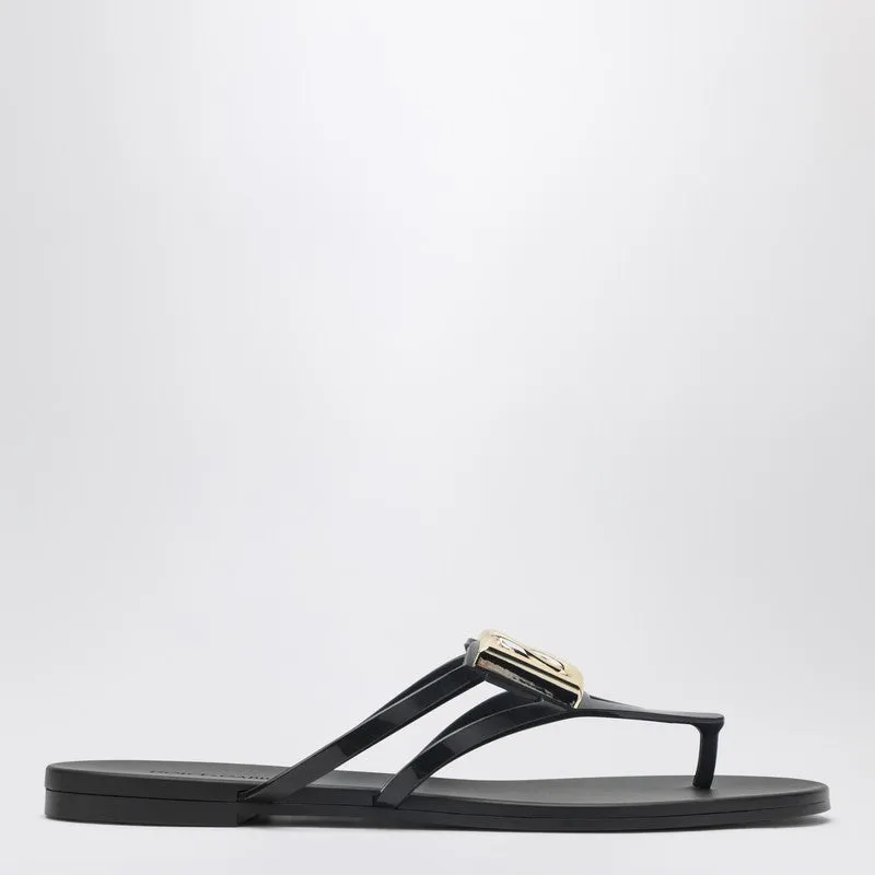 Dg Thong Sandals In Black/Gold sold by Wanan Luxury