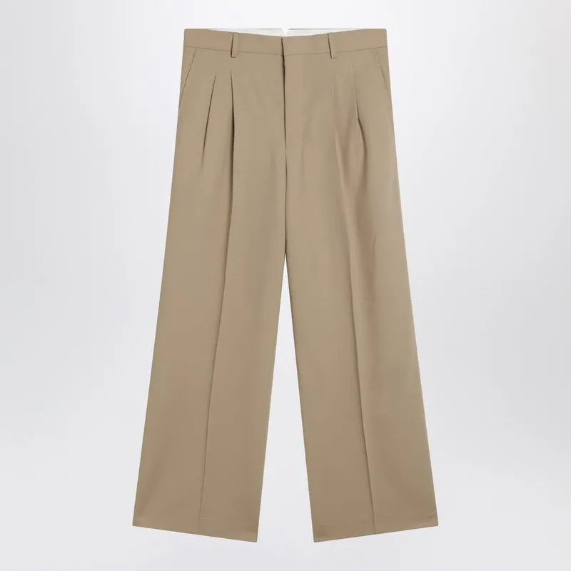 Beige Wool Trousers sold by Wanan Luxury
