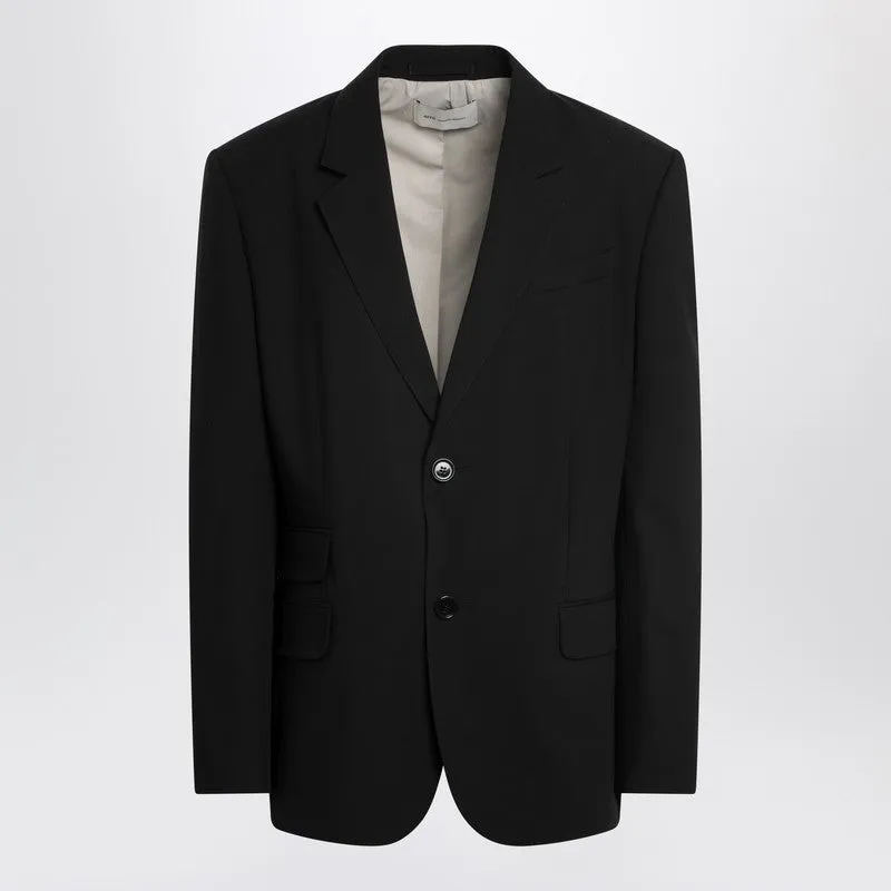Black Single-Breasted Wool Jacket made by Ami