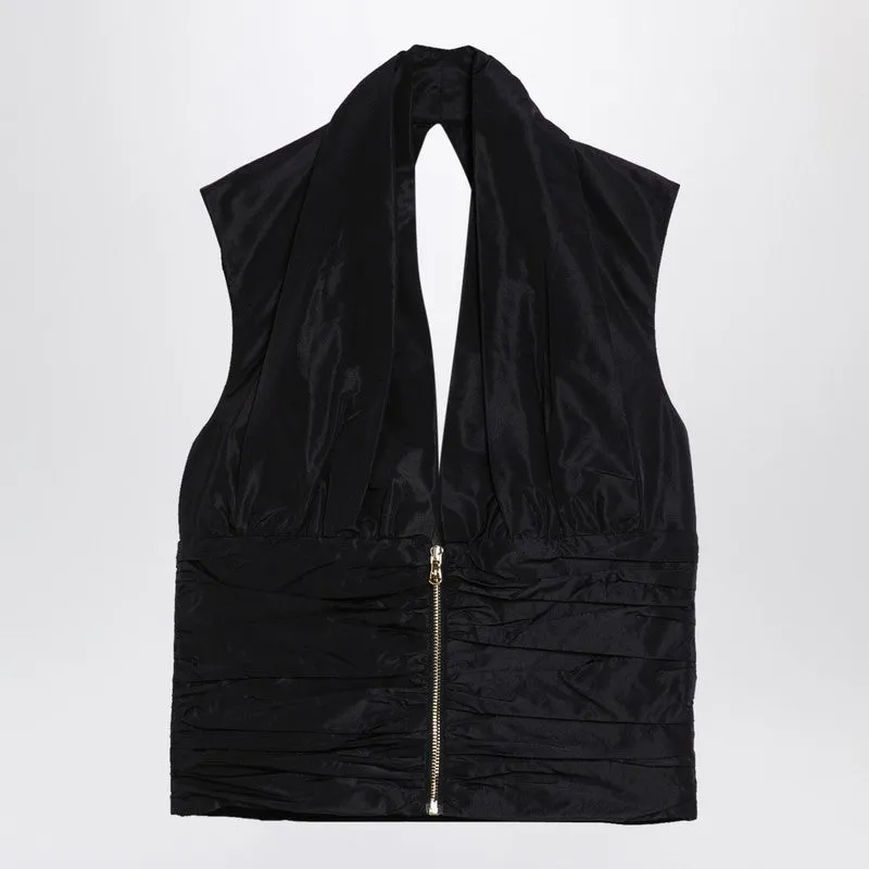 Black Zipped Waistcoat sold by Wanan Luxury