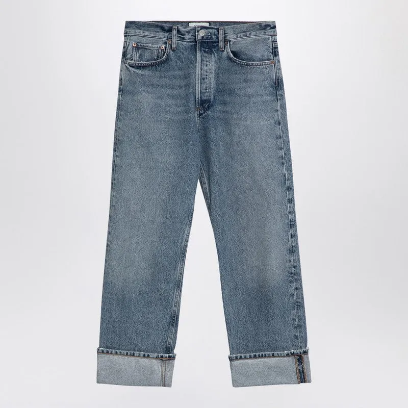 Light Blue Fran Jeans In Organic Denim With Turn-Ups made by Agolde