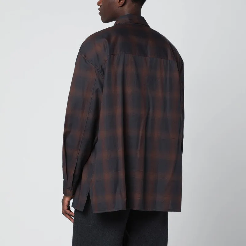 Navy Blue And Brown Check Shirt sold by Wanan Luxury product image thumbnail 2