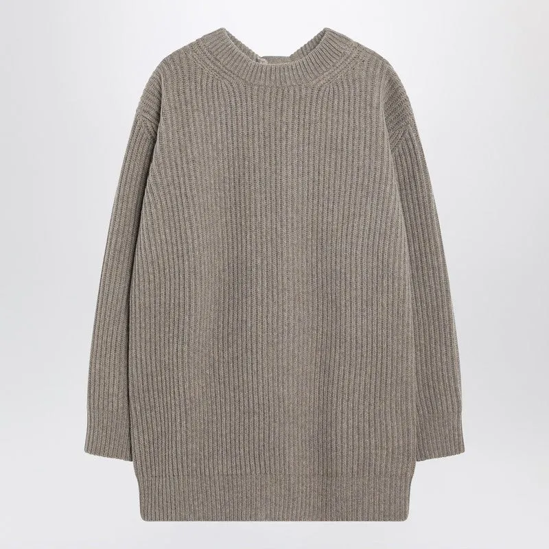 Oversized Beige Ribbed Sweater sold by Wanan Luxury
