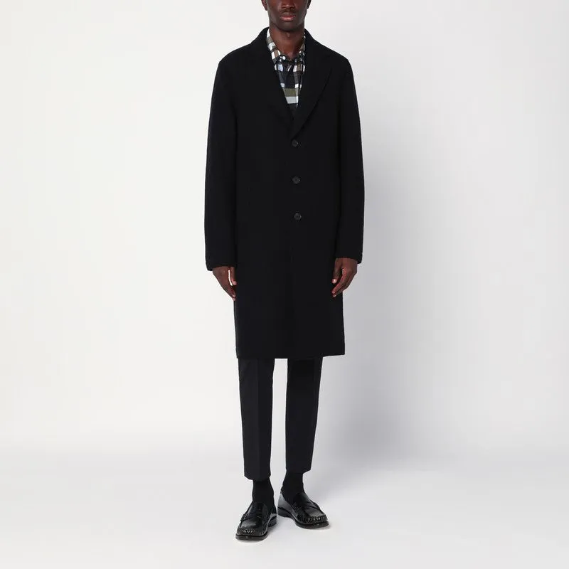 Black Single-Breasted Wool Coat sold by Wanan Luxury
