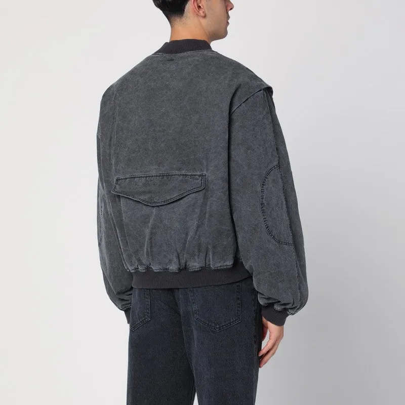 Black Washed Cotton Bomber Jacket sold by Wanan Luxury product image thumbnail 2