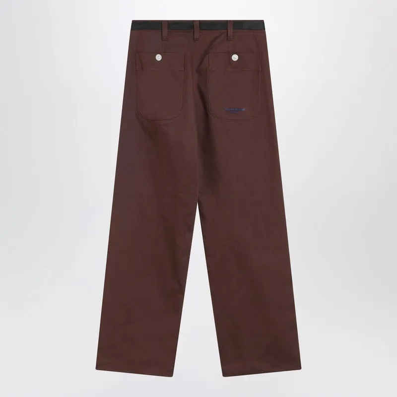Tobacco-Coloured Cotton Blend Trousers sold by Wanan Luxury product image thumbnail 2