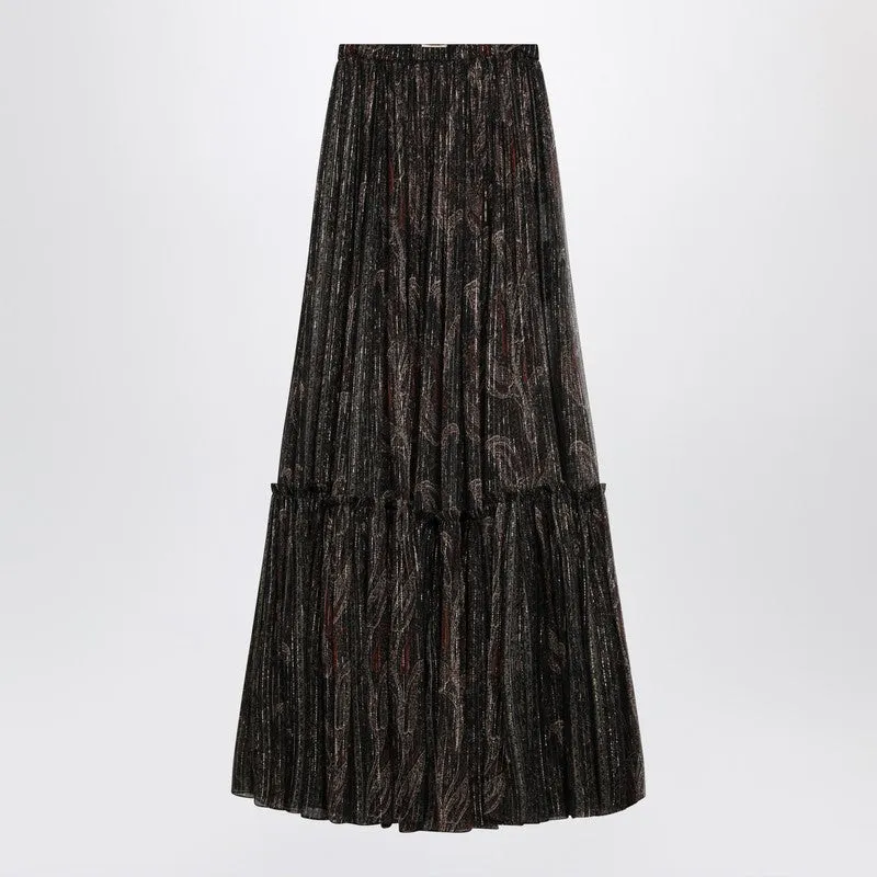 Ruffled Skirt With Paisley Print sold by Wanan Luxury