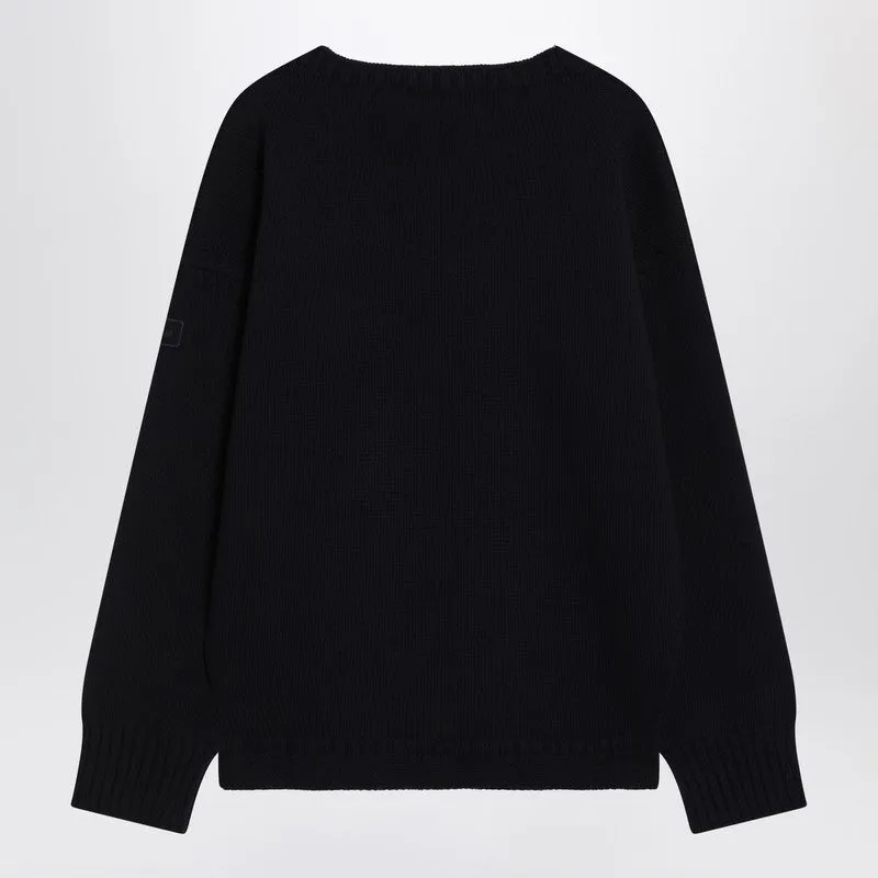 Navy Blue Sweater In Wool And Cashmere sold by Wanan Luxury product image thumbnail 2